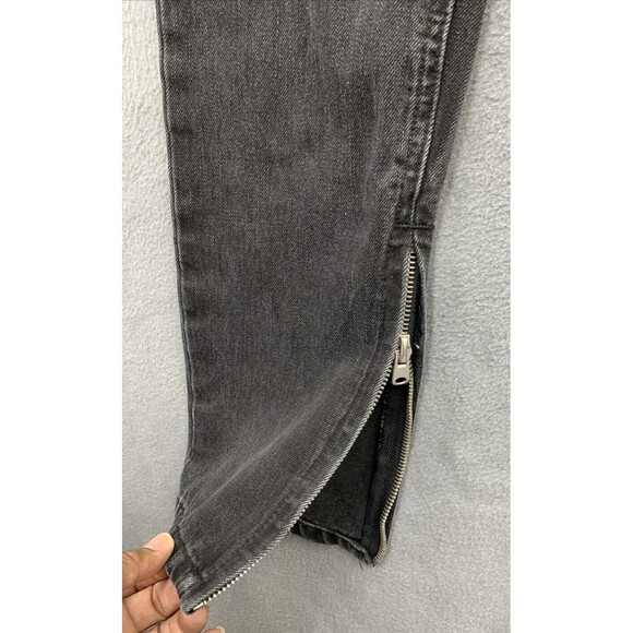 MNML Denim Jeans Men's Size 34 x 32 Black Factory Destroyed Ankle Zip Legs - Picture 11 of 15